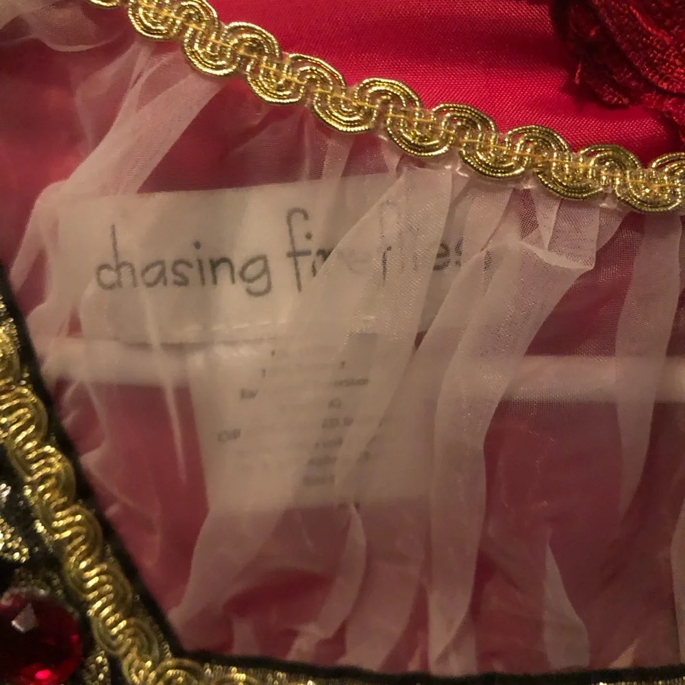 Chasing Fireflies Queen Isabella Red, Faux-Fur lined Dress Costume + Crown
